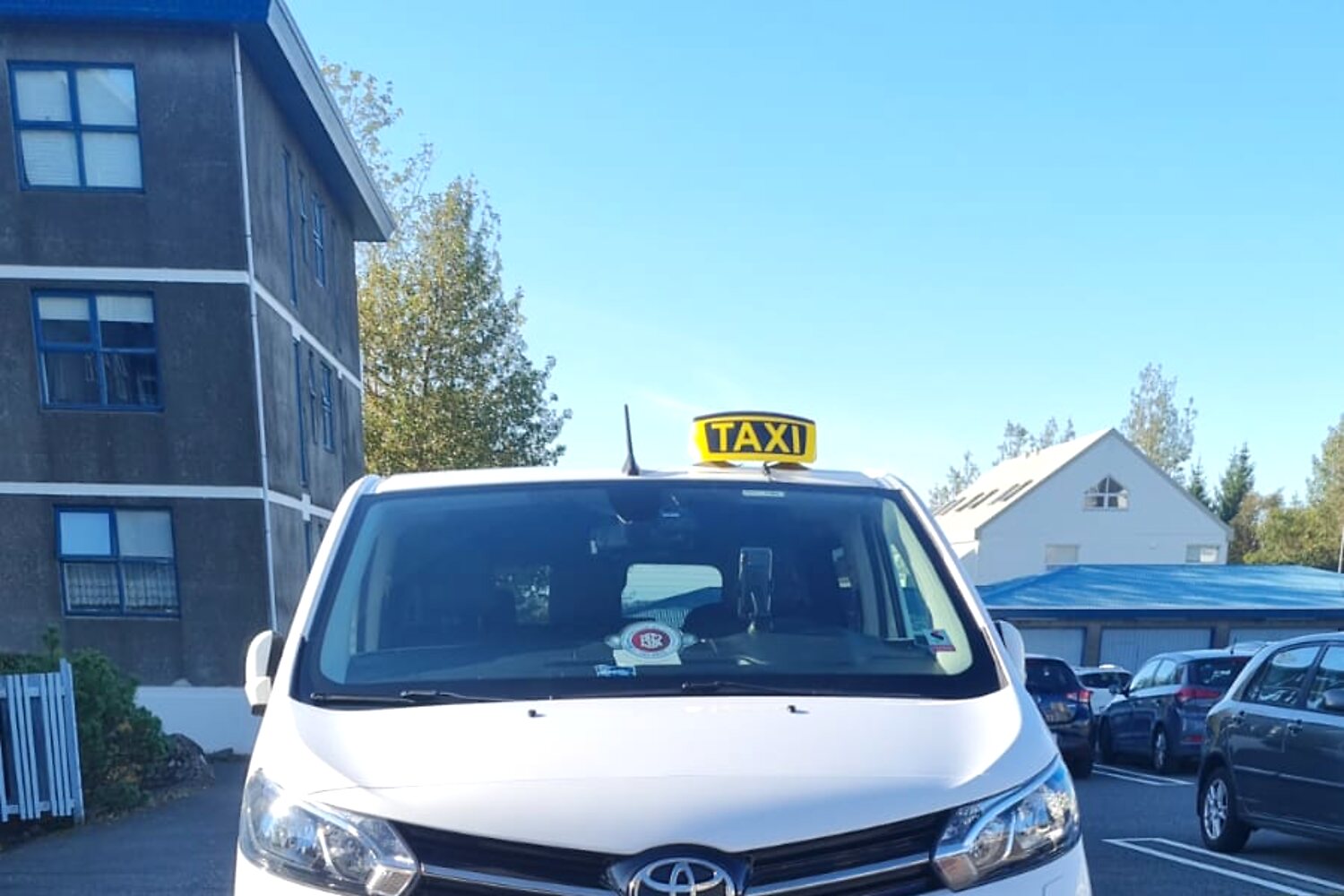 Our licensed taxi — front view
